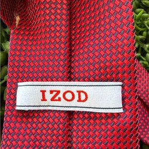 Izod Red and black checked Men's tie